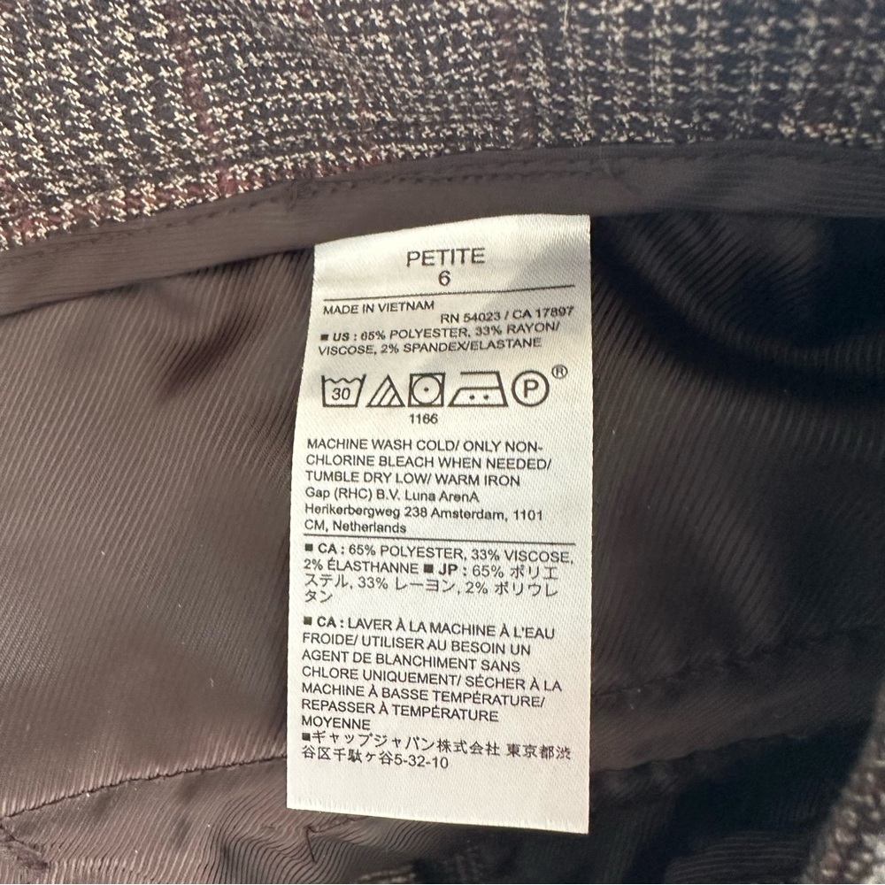 BANANA REPUBLIC Factory Plaid Low Rise Bootcut Pants 6P Fall 2023 - Picture 10 of 11